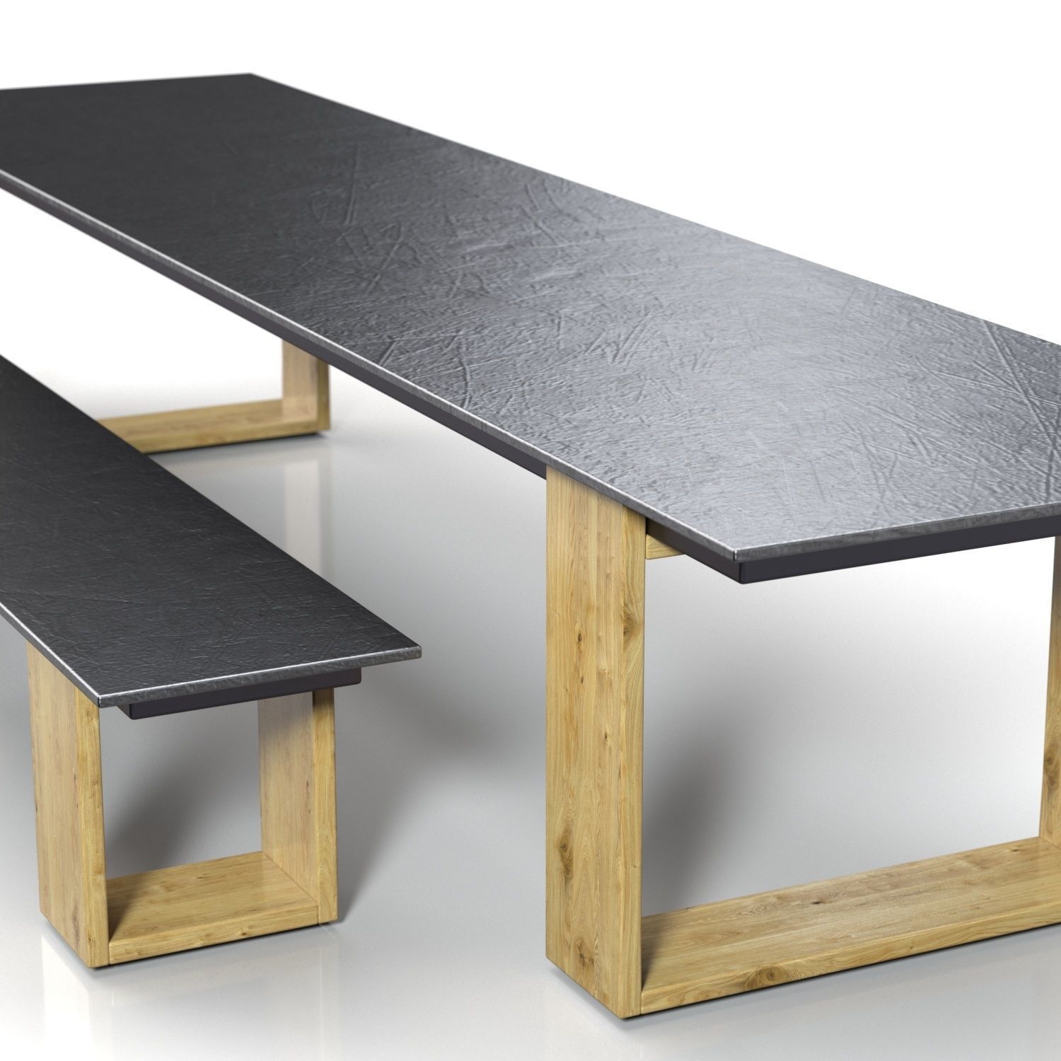 Mamagreen Aiko DINING Table WITH Bench 3D model_3