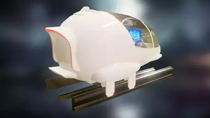 Futuristic Sci-Fi Hyperloop Vehicle-Shuttle-Car-Transportation