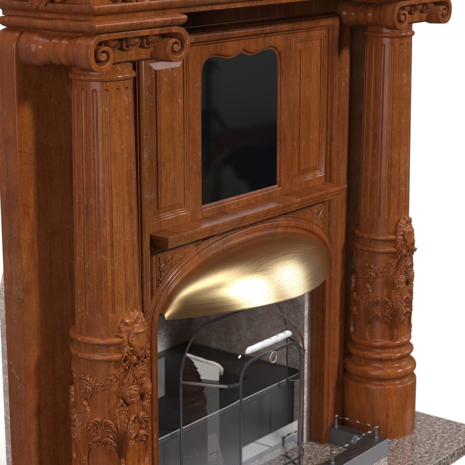 Peat Lobby Fireplace 3D model_3