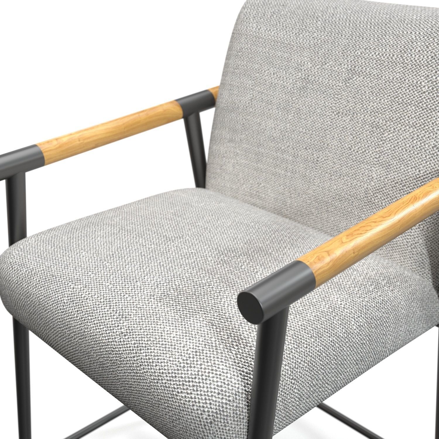 Rowen Counter Stool In Raven 3D model_3