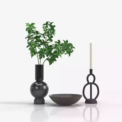 Vera Smoke Glass Bubble Vase With Other PBR