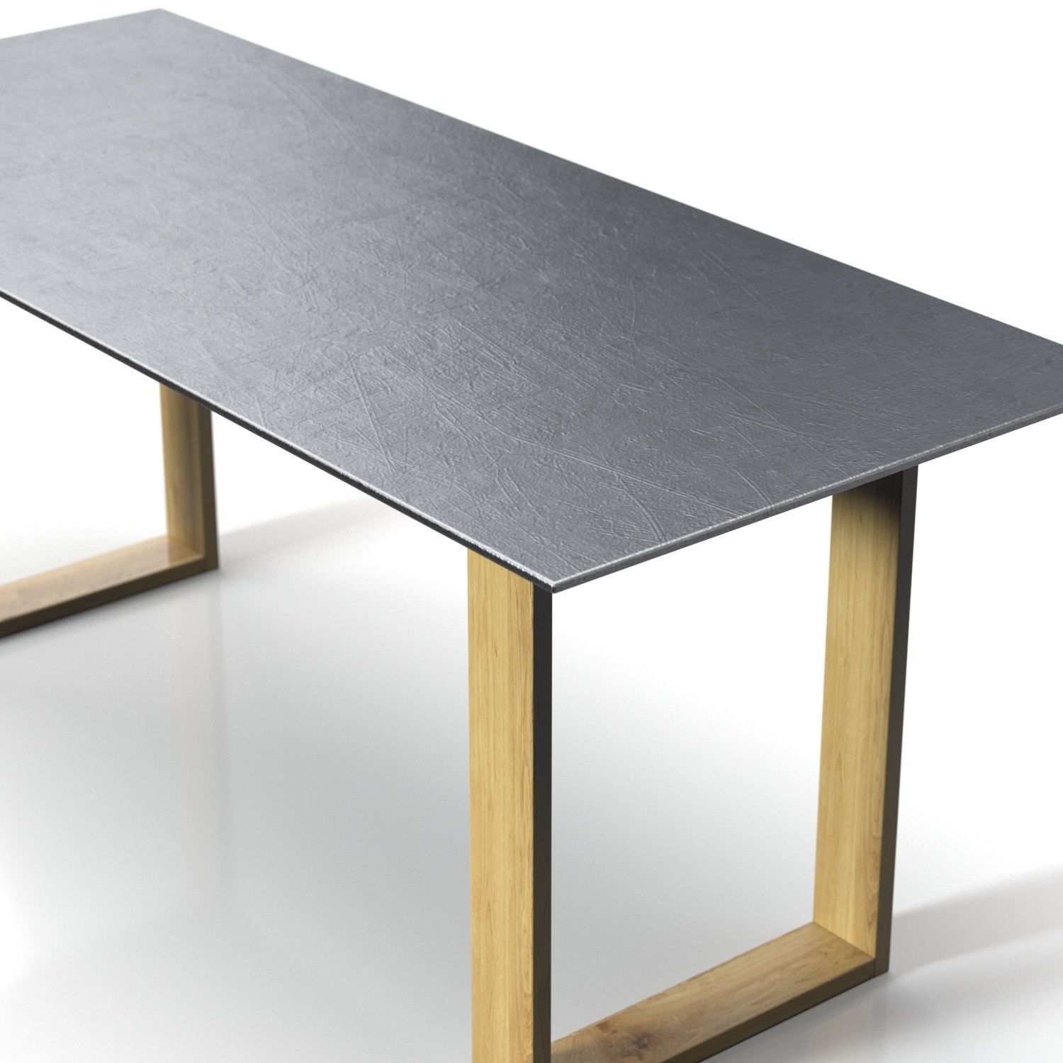 Wooden Base And Top Stone Bar Table 3D model_3