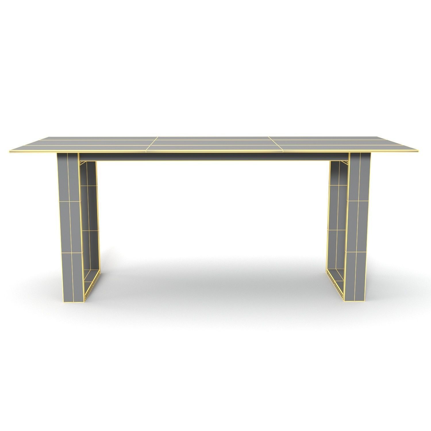Wooden Base And Top Stone Bar Table 3D model_5