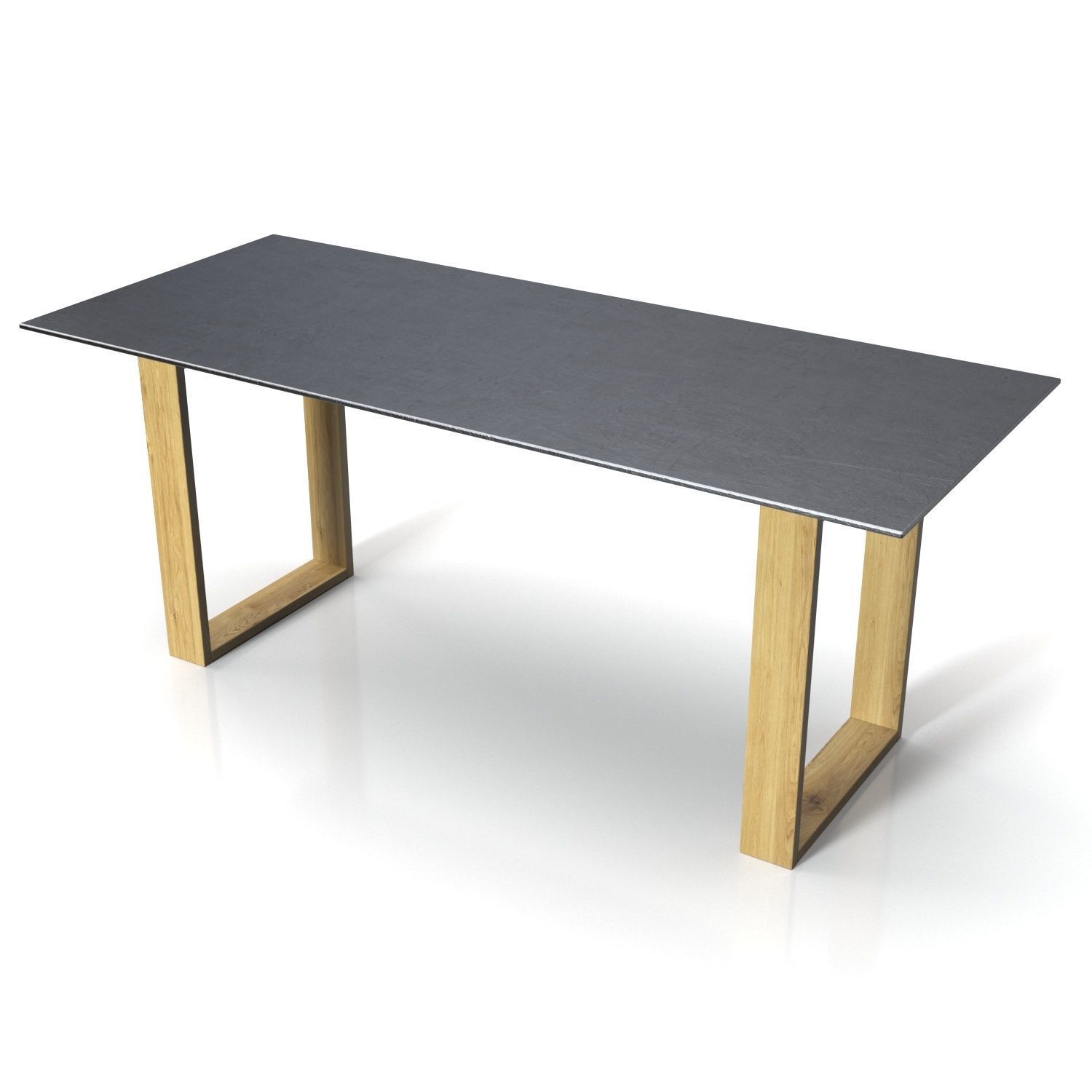 Wooden Base And Top Stone Bar Table 3D model_2