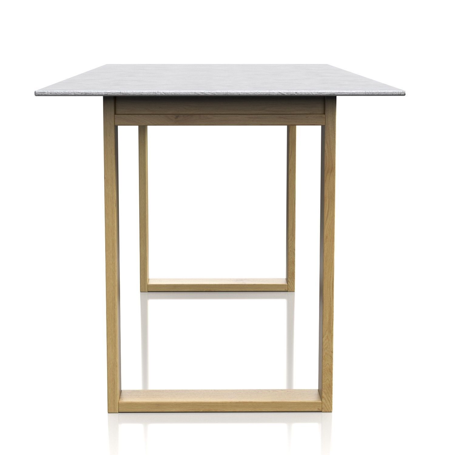 Wooden Base And Top Stone Bar Table 3D model_1