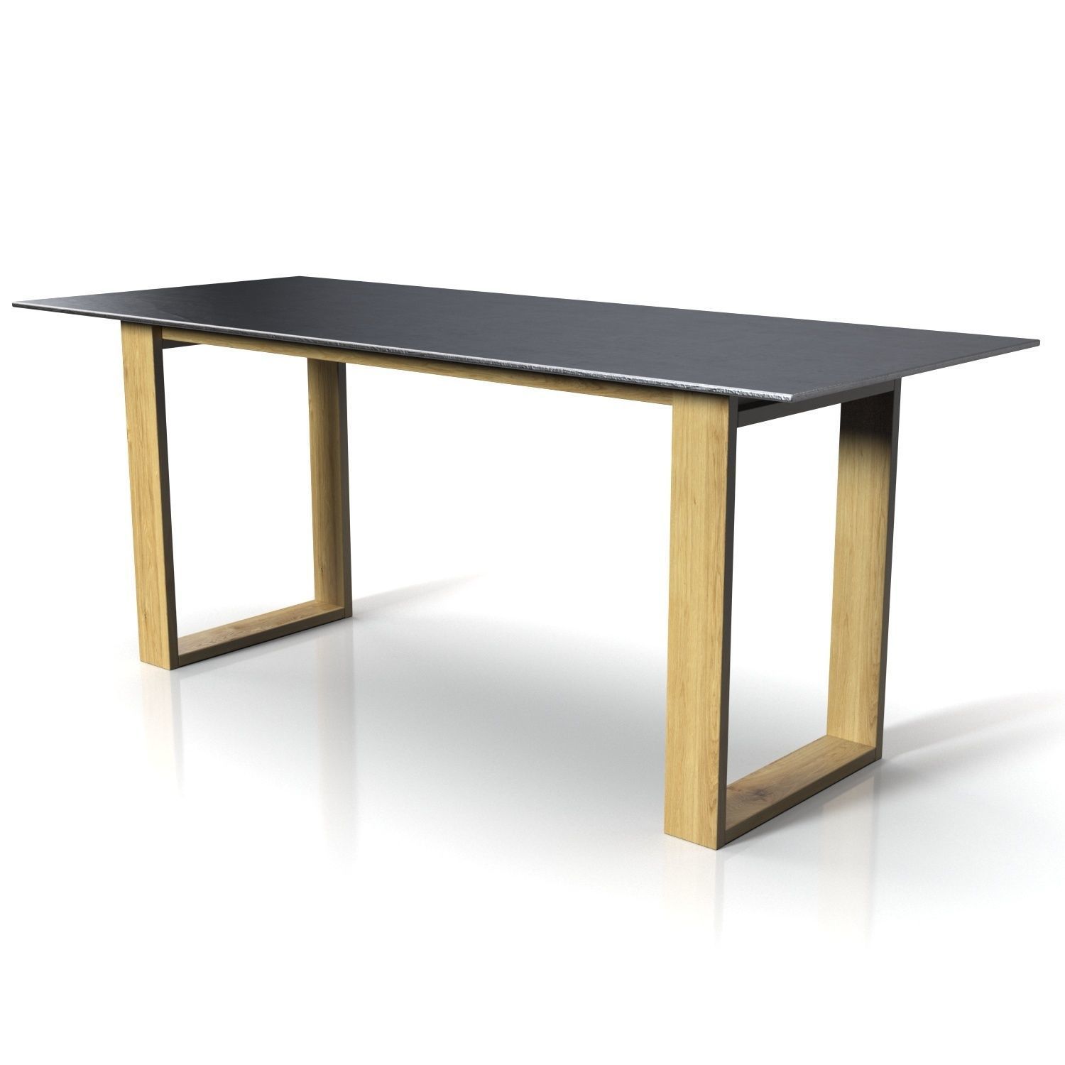 Wooden Base And Top Stone Bar Table 3D model_4