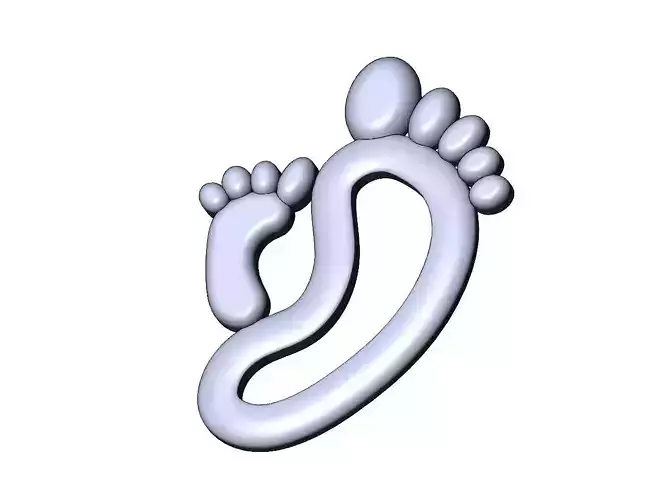 Newborn mum baby foot onlay relief 3D print model