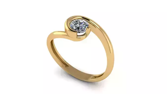 Solitaire Engagement Ring Round Gem 5 mm
