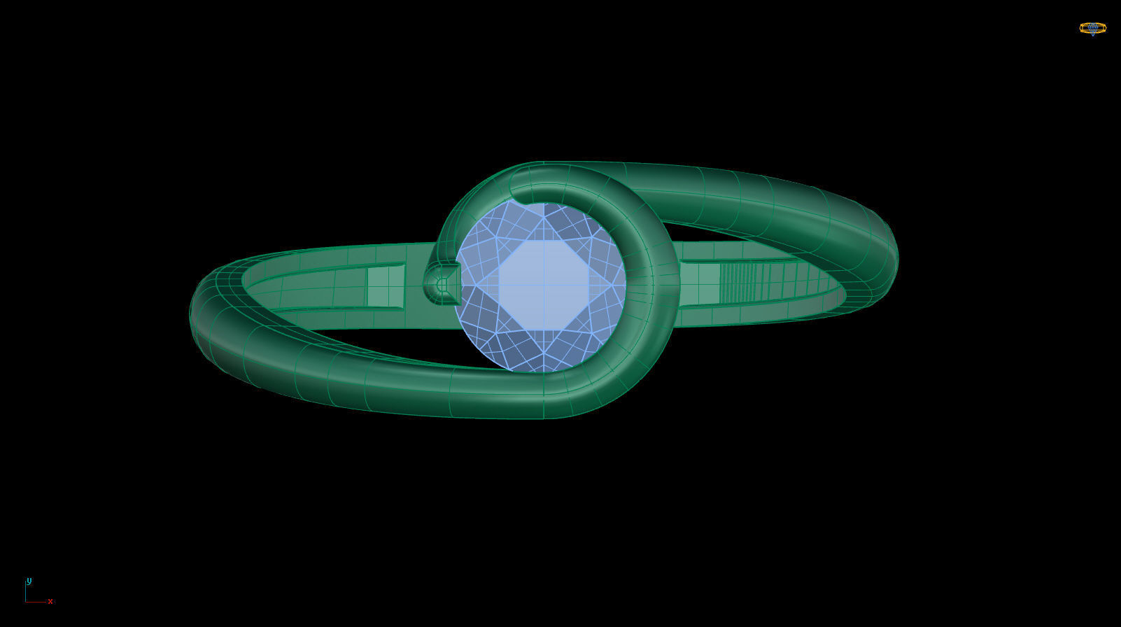 Solitaire Engagement Ring Round Gem 5 mm 3D print model_14