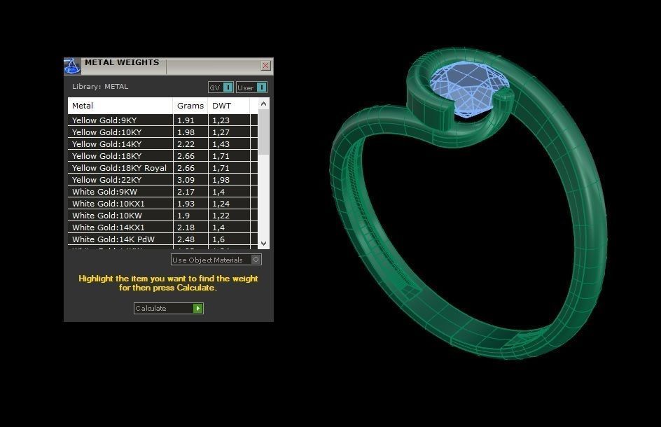 Solitaire Engagement Ring Round Gem 5 mm 3D print model_6