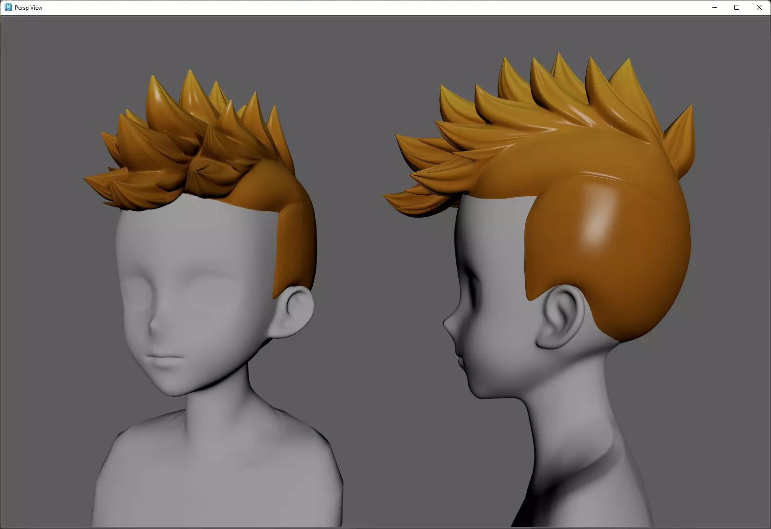 Anime hair style 39 for Man and boy Low-poly 3D model