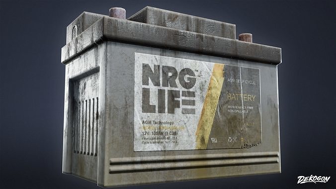 SAFE HOUSE - Car Battery 01 - LOW POLY Low-poly 3D model 7