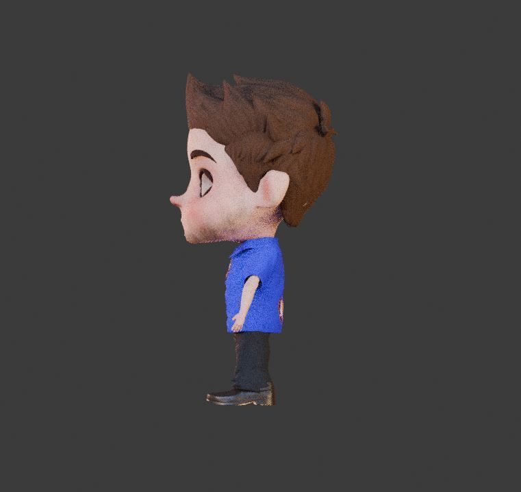 pixer boy cartoon Low-poly 3D model_1