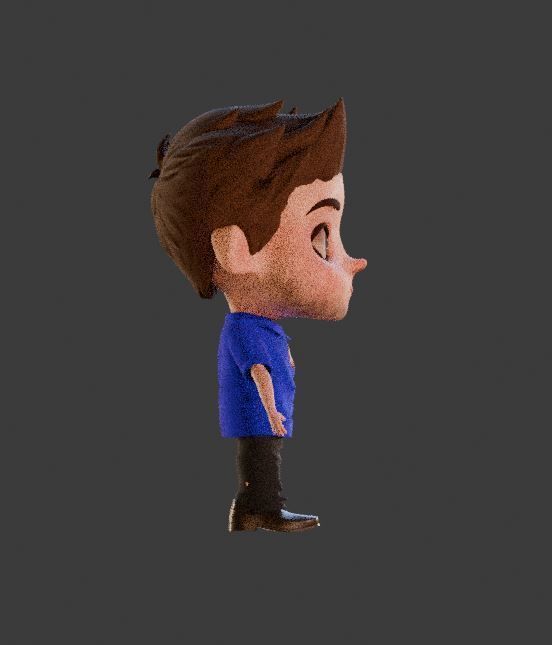 pixer boy cartoon Low-poly 3D model_2
