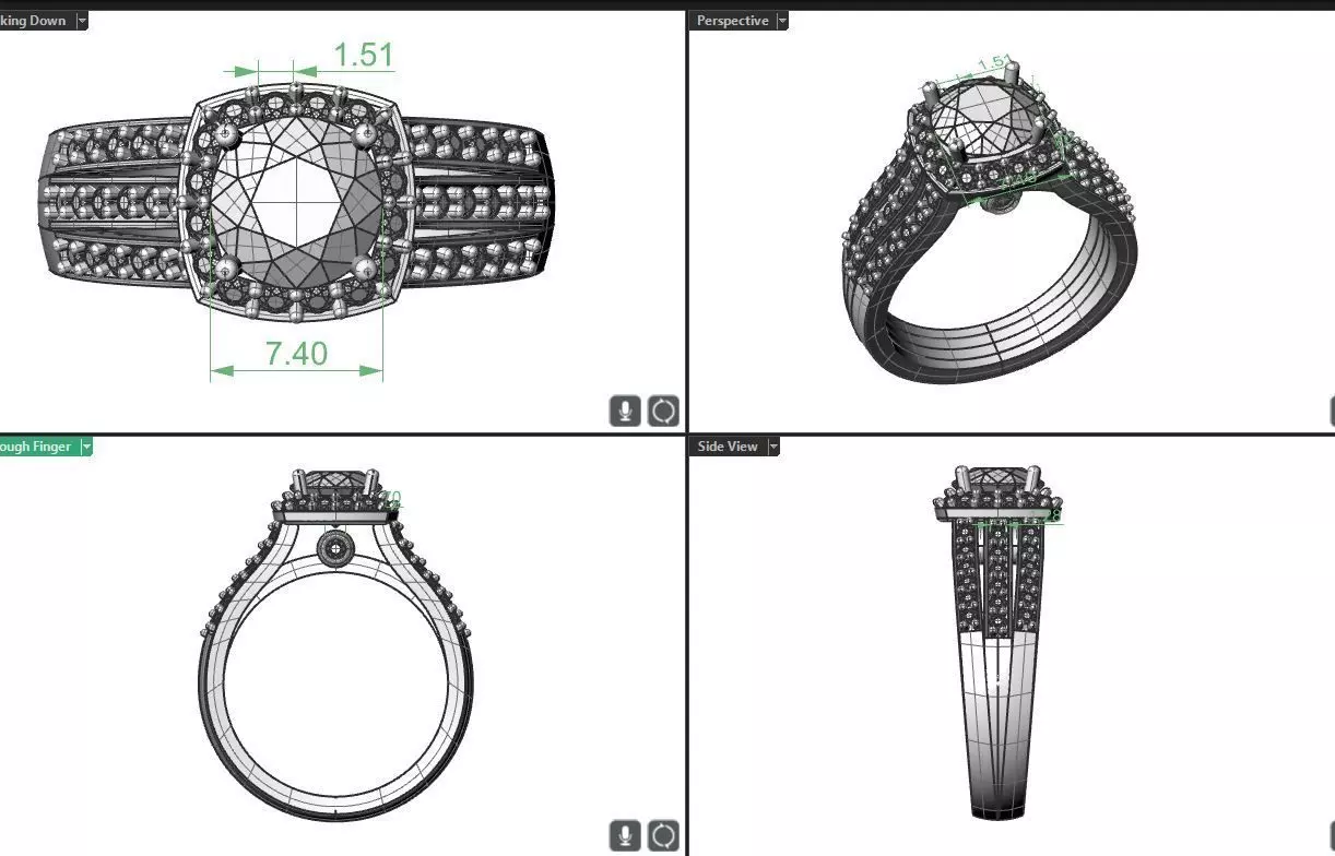round center engagement ring 3D print model_0