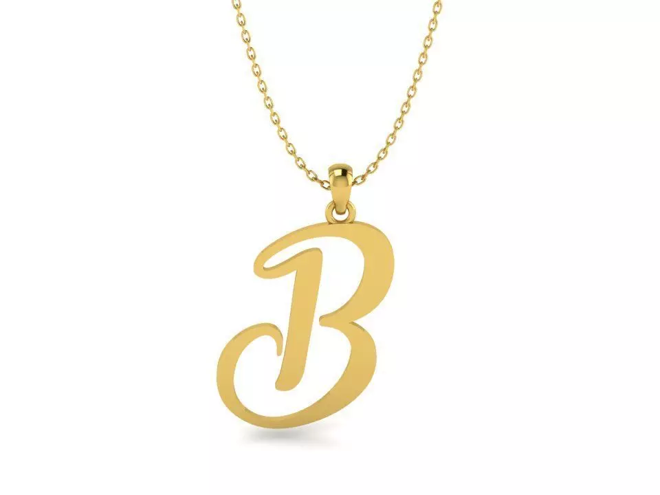 Amarillo Initial Pendant Letter B 3D print model_0