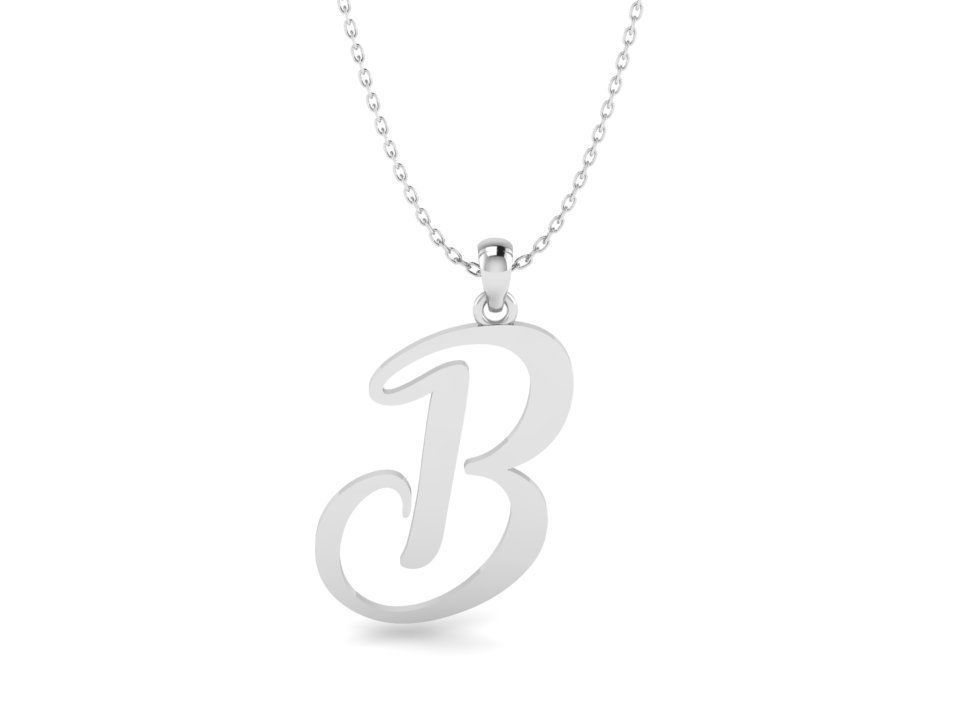 Amarillo Initial Pendant Letter B 3D print model_2