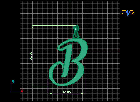 Amarillo Initial Pendant Letter B 3D print model_4