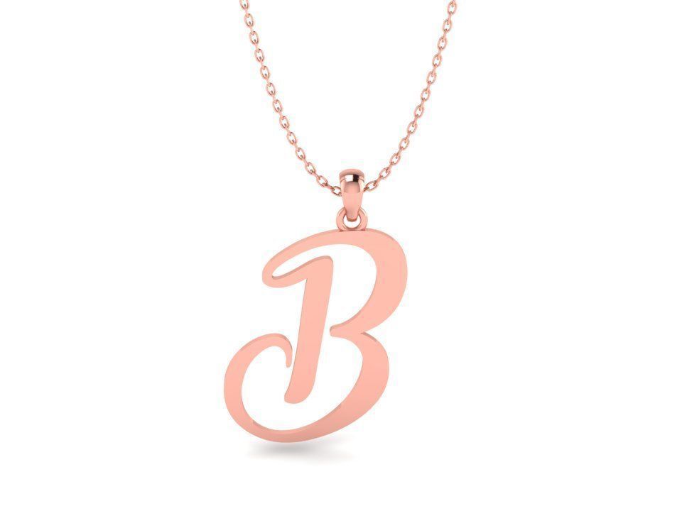 Amarillo Initial Pendant Letter B 3D print model_1