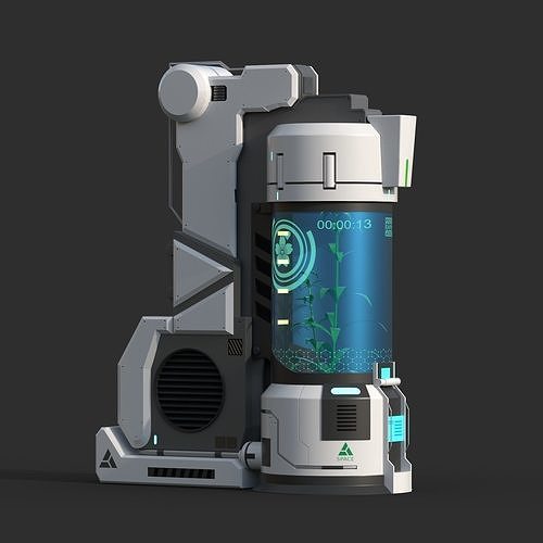 Sci-fi Plant Laboratory Container  Low-poly 3D model