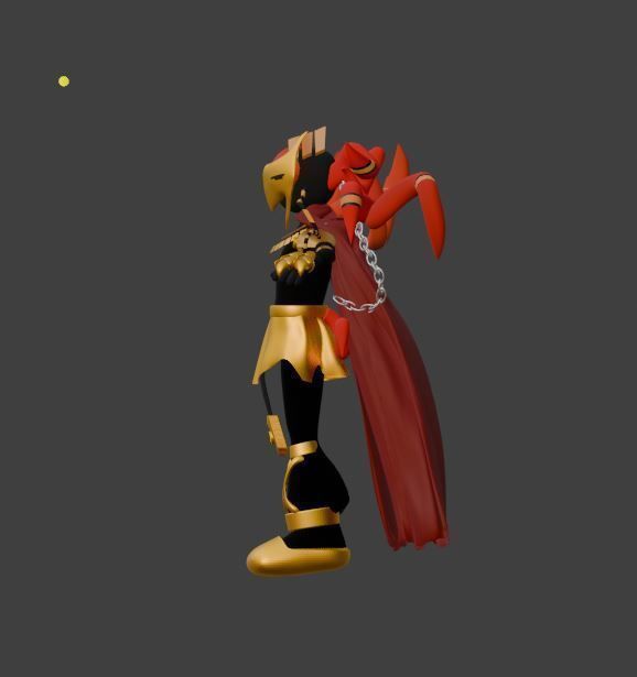 Robot man Low-poly 3D model_1