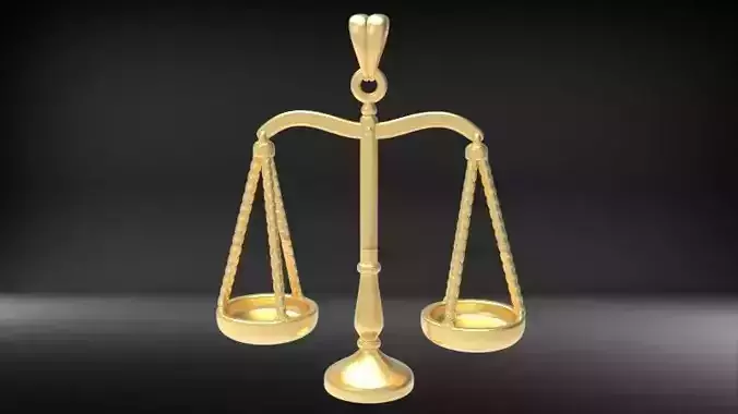 balance scales of justice pendant necklace charm jewelry 3D print model