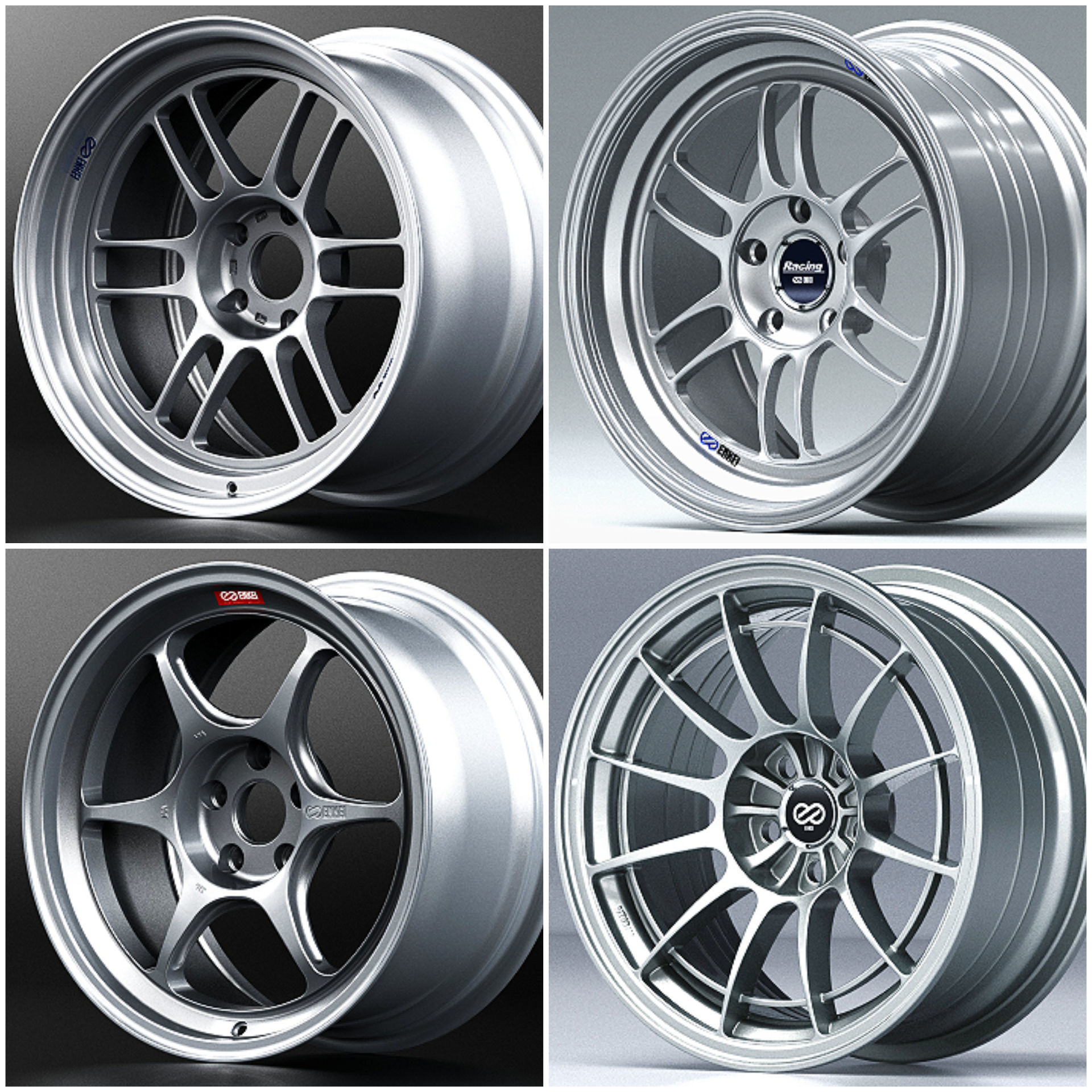 Enkei Racing Wheels Package 3D Model Collection_1