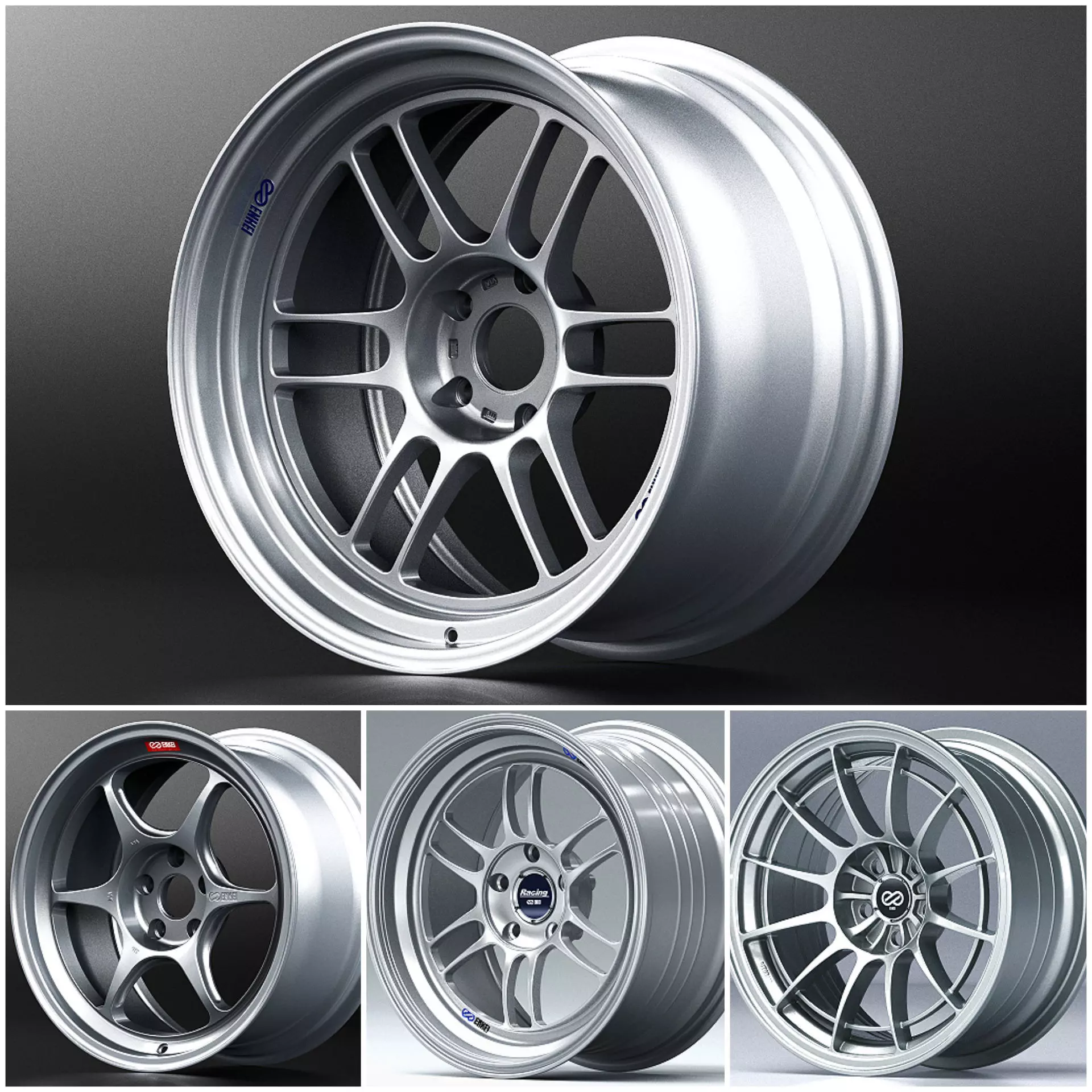 Enkei Racing Wheels Package 3D Model Collection_0
