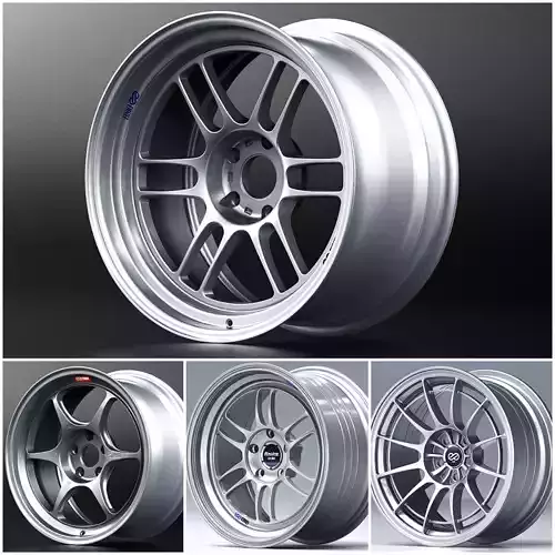 Enkei Racing Wheels Package 3D Model Collection