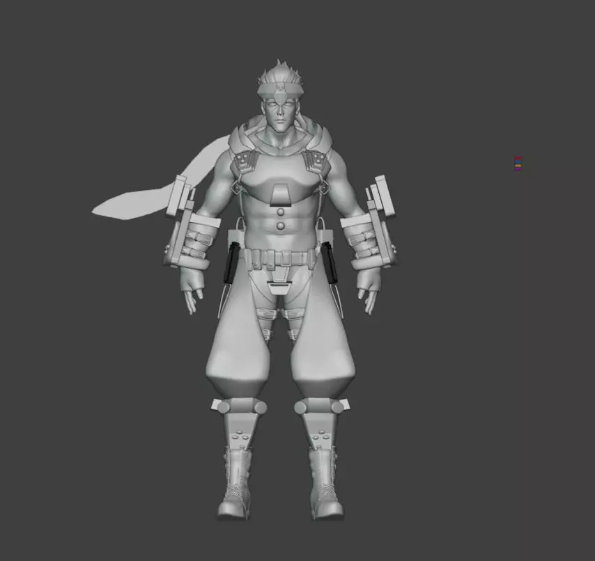 robot man Low-poly 3D model_0