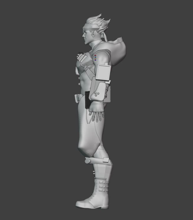 robot man Low-poly 3D model_1