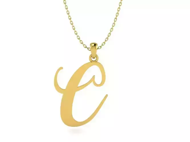Amarillo Initial Pendant Letter C