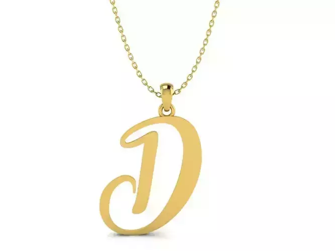 Amarillo Initial Pendant Letter D