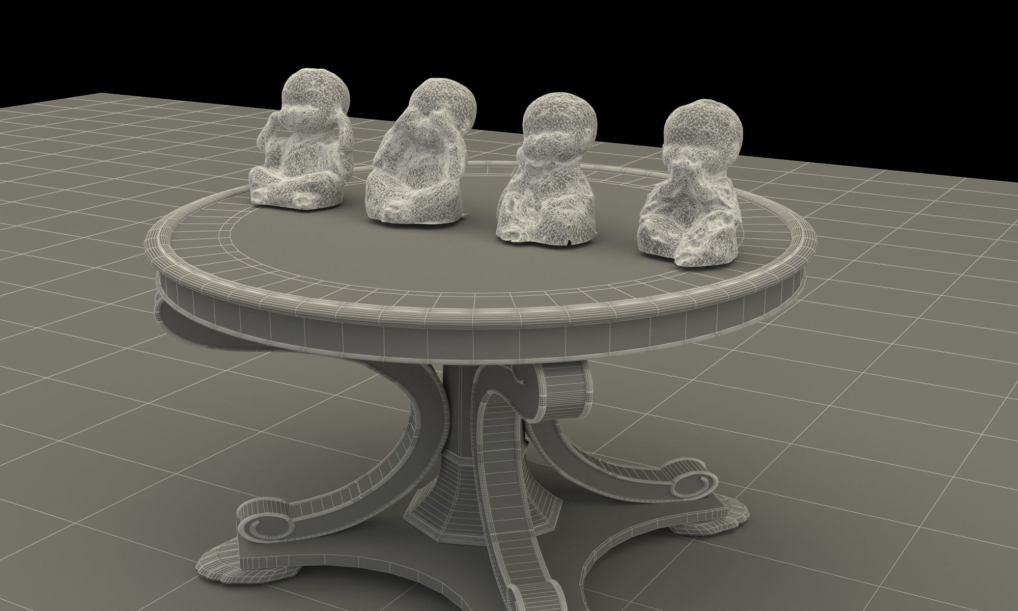 Chinese monk kids collection 3D model_6