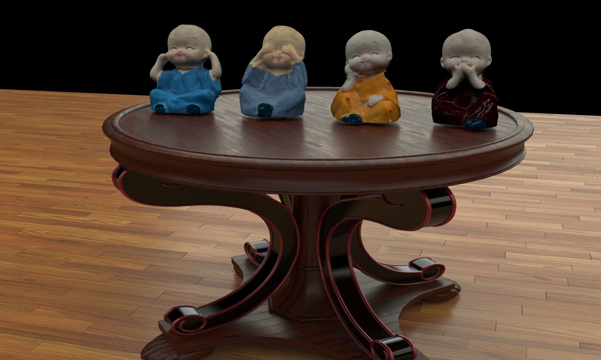 Chinese monk kids collection 3D model_1
