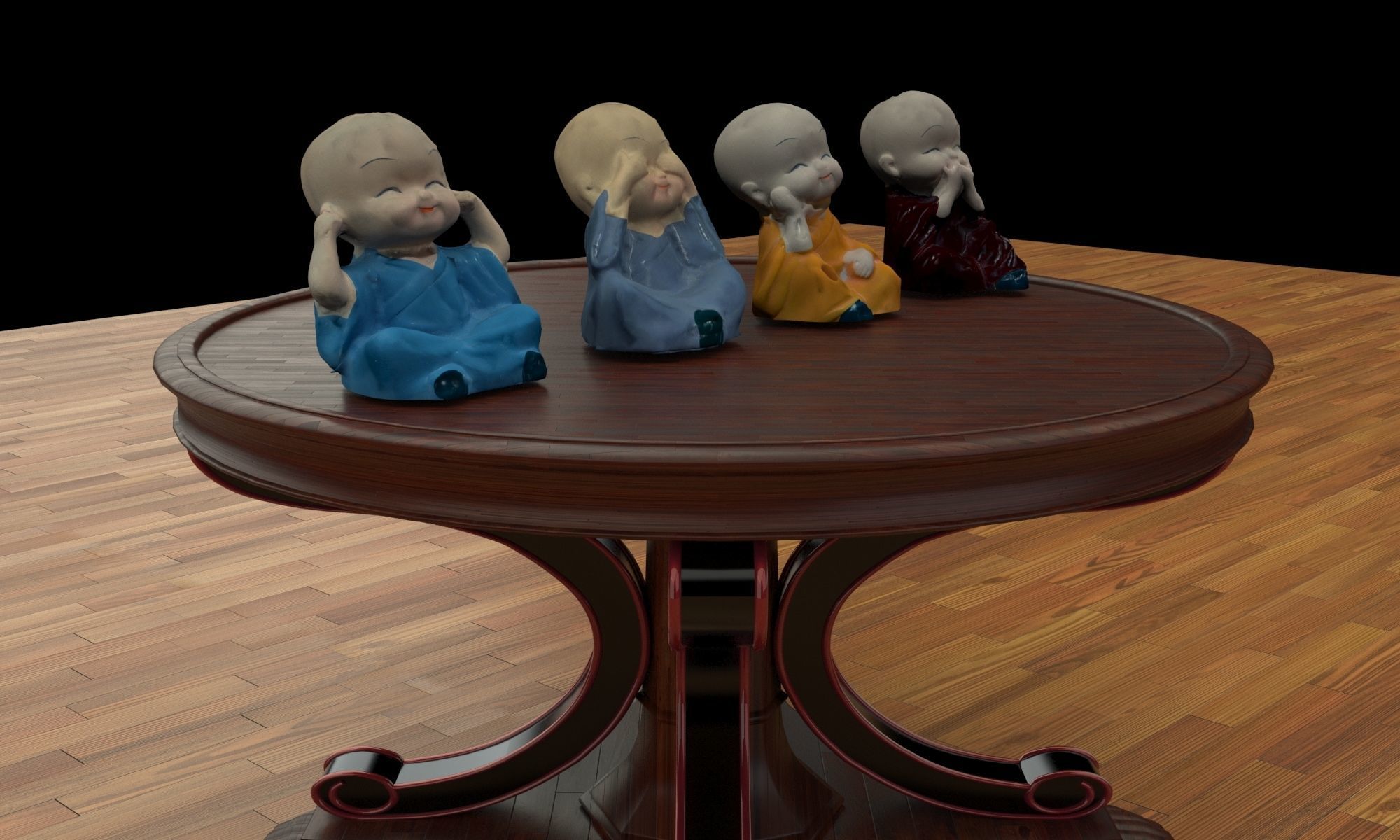 Chinese monk kids collection 3D model_3