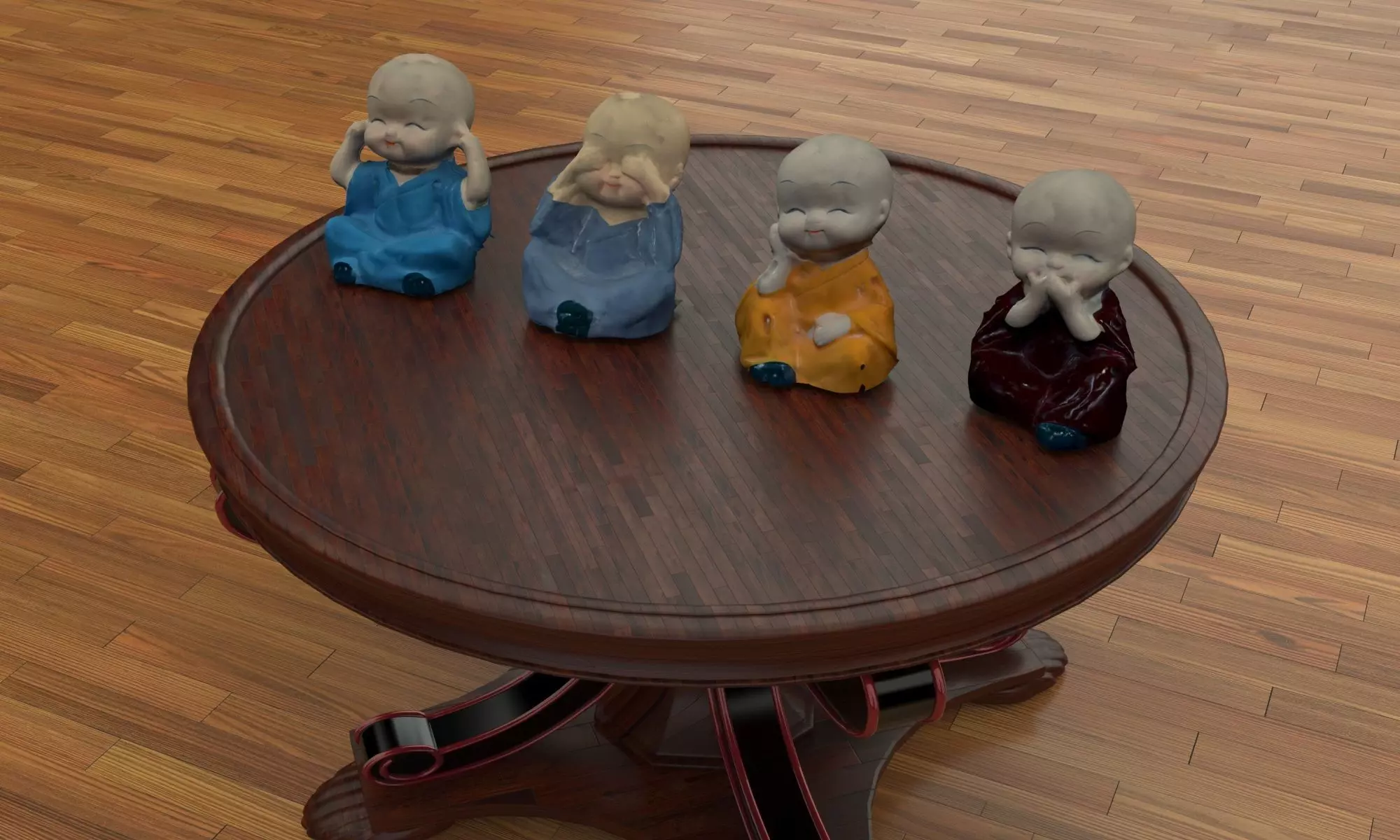 Chinese monk kids collection 3D model_0