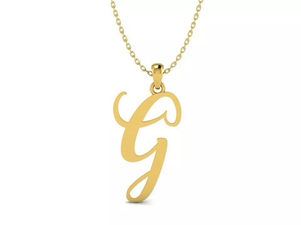 Amarillo Initial Pendant Letter G 3D print model_0