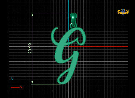 Amarillo Initial Pendant Letter G 3D print model_4
