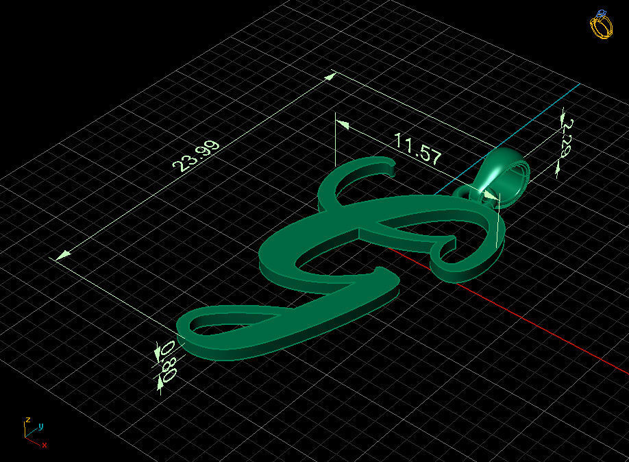 Amarillo Initial Pendant Letter G 3D print model_7
