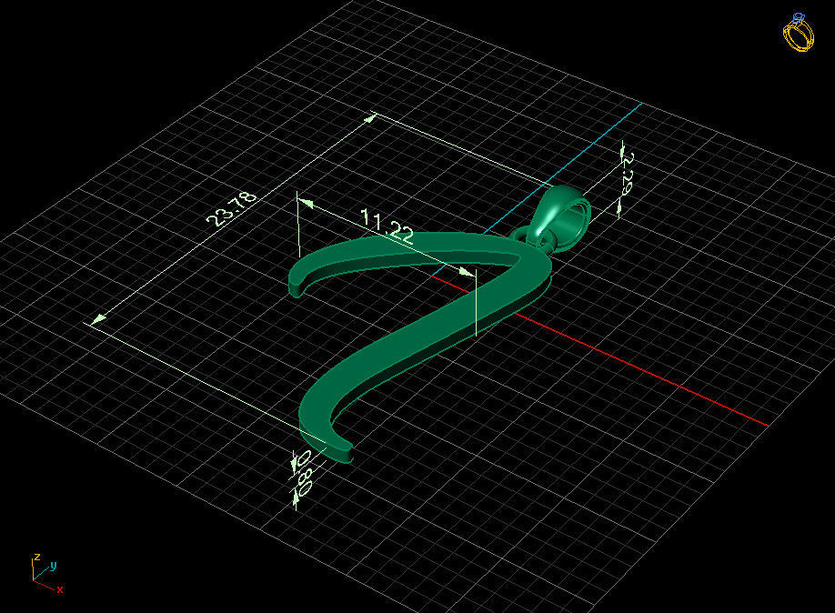 Amarillo Initial Pendant Letter i 3D print model_7
