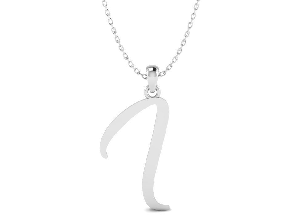 Amarillo Initial Pendant Letter i 3D print model_2