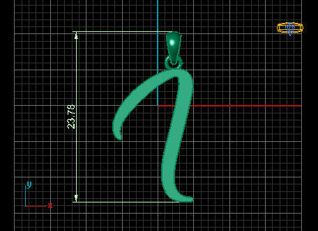 Amarillo Initial Pendant Letter i 3D print model_4