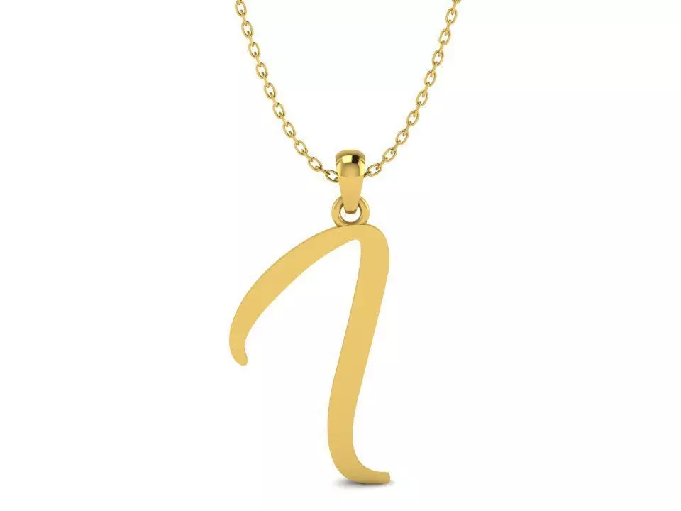 Amarillo Initial Pendant Letter i 3D print model_0