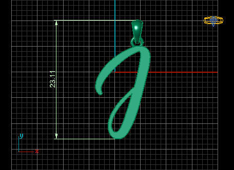 Amarillo Initial Pendant Letter J 3D print model_4
