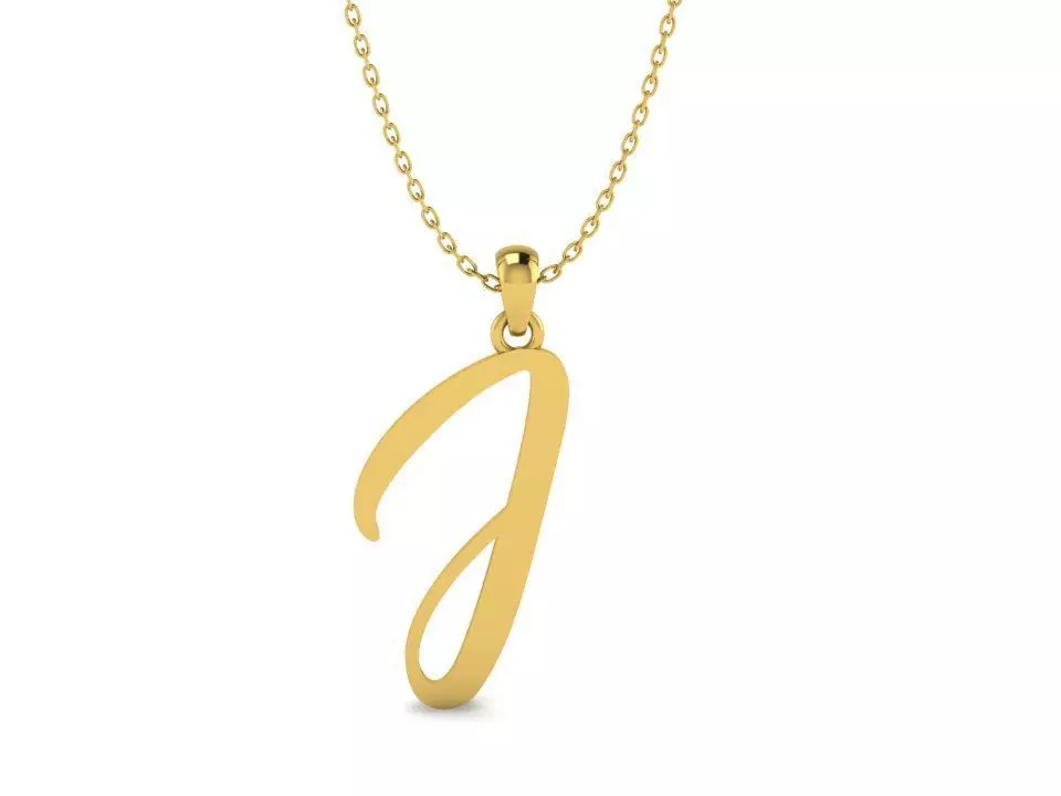 Amarillo Initial Pendant Letter J 3D print model_0