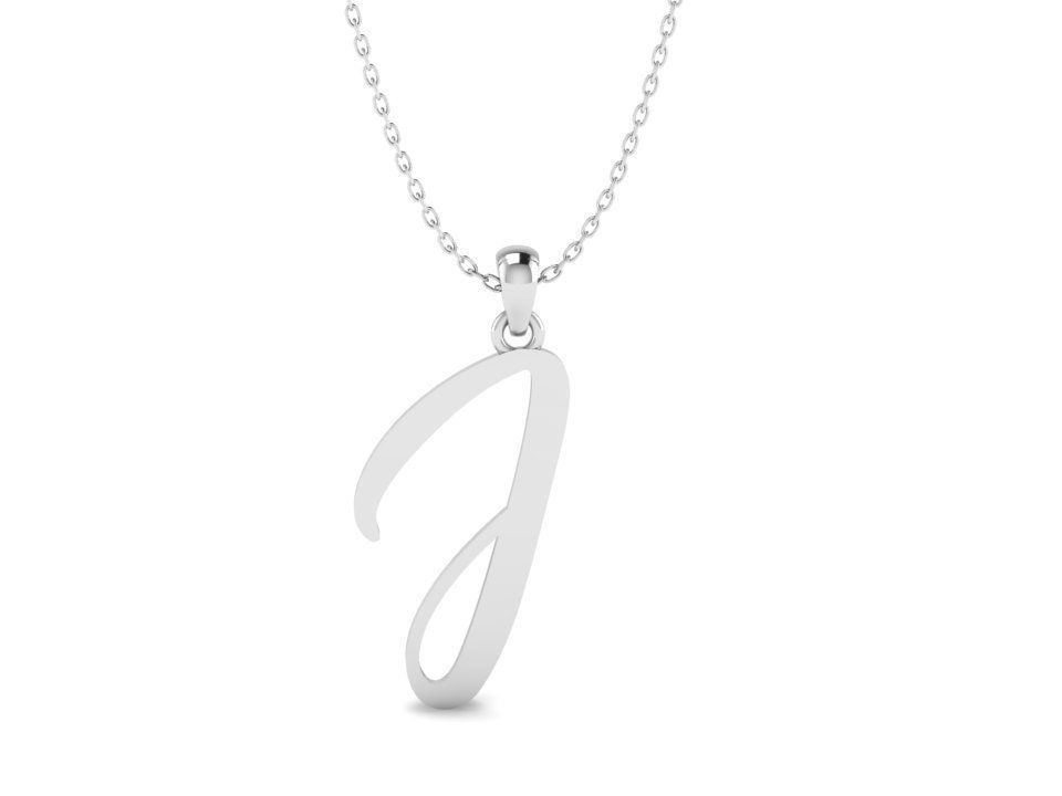 Amarillo Initial Pendant Letter J 3D print model_2