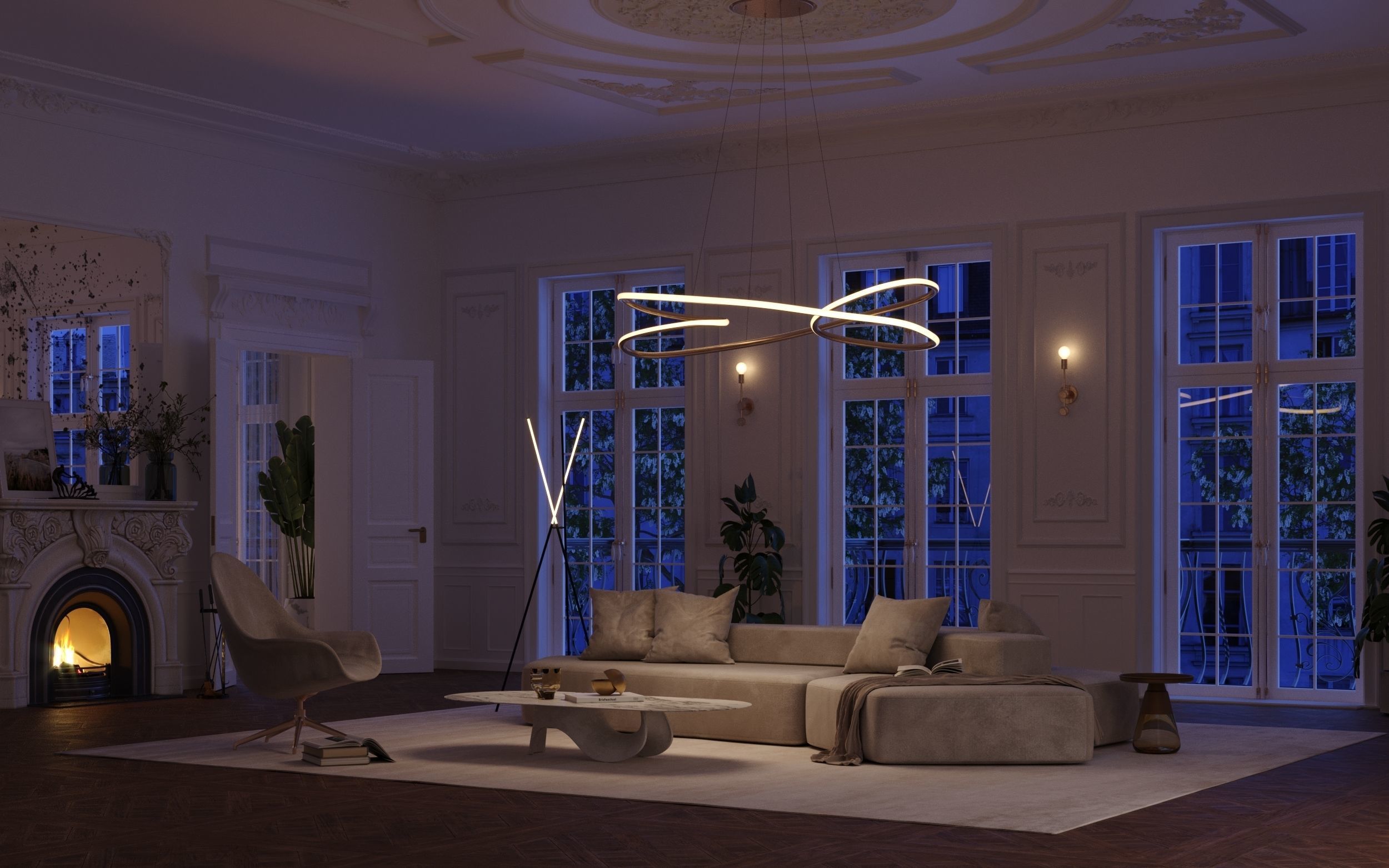 NEO CLASSIC APARTMENT - Interior scene 3D model 3D model 3D model_1