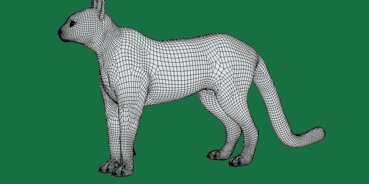 Savannah Cat Low-poly 3D model_10