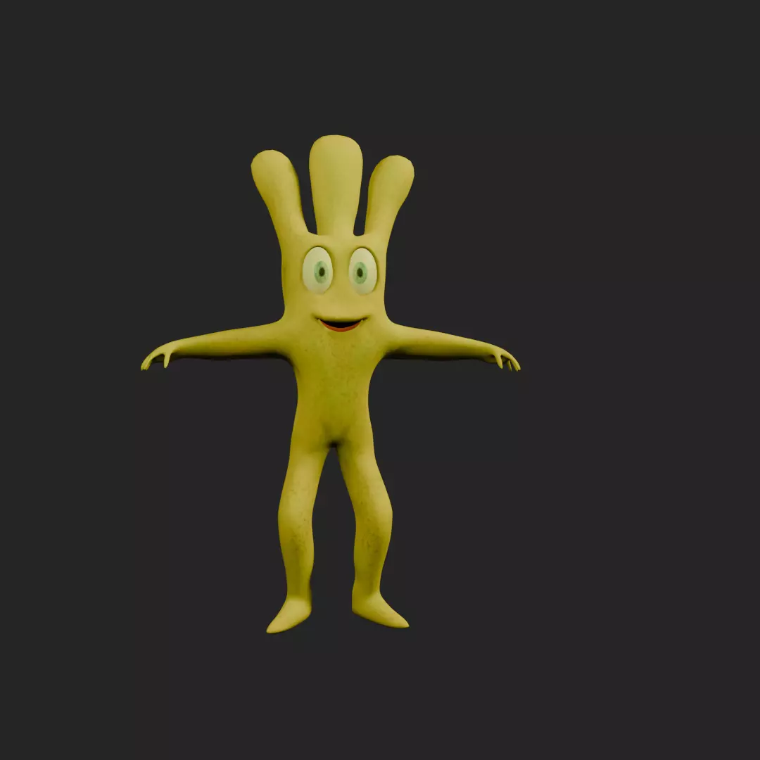 THREE FINGER MAN Low-poly 3D model_0